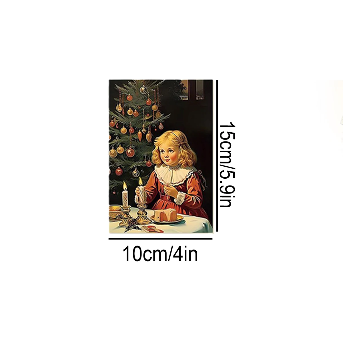 10 Christmas-themed postcards per pack, with different designs, suitable for party DIY wall decoration cards (includes stickers)
