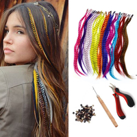 Synthetic Colored I-Tip Faux Feather Hair Extensions 16\