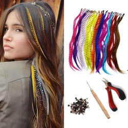 Extensions de Cheveux Synthétiques Colorés I-Tip en Fausse Plume, 16 Pouces, 20 Brins/Paquet, Fibre de Degré de Chaleur, Accessoires pour Perruque Donset, pour Femme