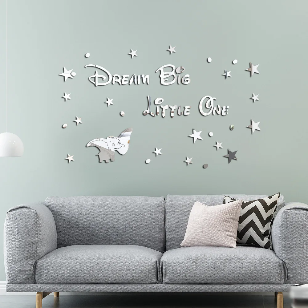 Dumbo Mirror acrylic self-adhesive 3d three-dimensional wall paste decoration children's room bedroom bedside background wall