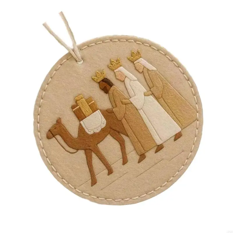 Christmas Nativity Scene Felted Craft Supplies With Instructions For Festival Hanging Ornament Christmas Tree Decoration JOMD