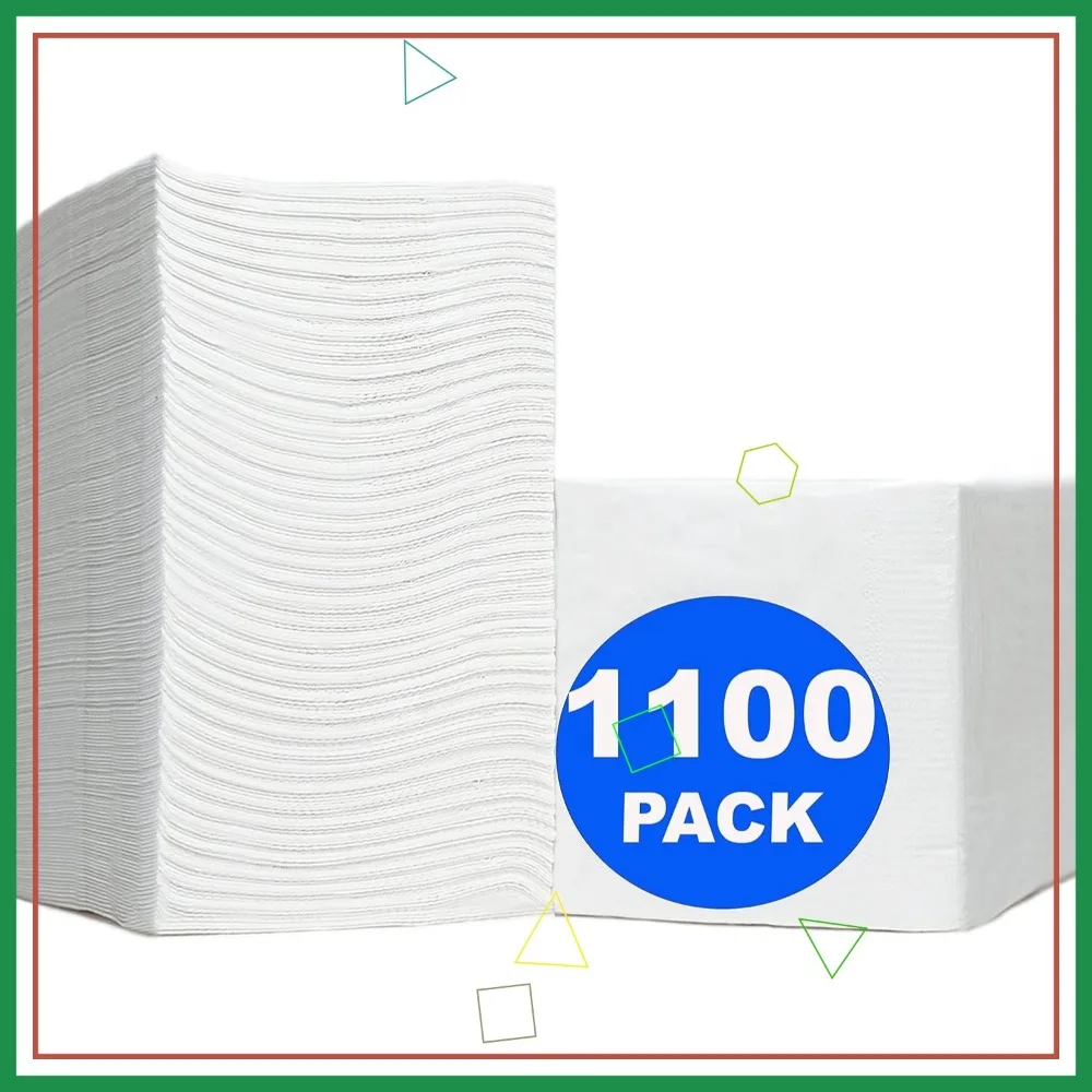 

1100 Pack White Cocktail Napkins, 3-Ply Quality for Restaurants, Events, Bars, and Parties - Elegant Disposable
