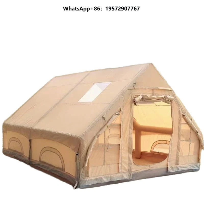 12sqm 420D Fabric Four-season Double-door Two Room Inflatable Camping Tent Quick Setup Waterproof Outdoor Shelter Air