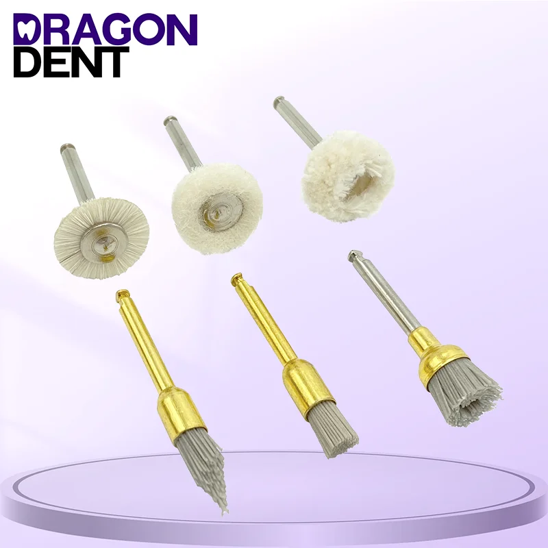 

50pcs/Bag GRAGON DENT Dental Polishing Brush Buff Dentist Drill Polisher RA Shank Prophylaxis Brushes Felt Cotton Polishing Kit