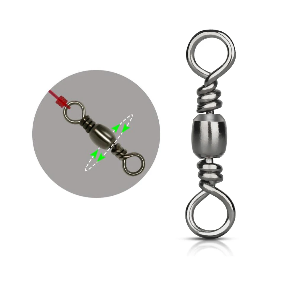 100 stücke Carbon Stahl Angeln Stecker Pin Lager Roll Wirbel Edelstahl mit Snap Angelhaken Köder Tackle Werkzeuge