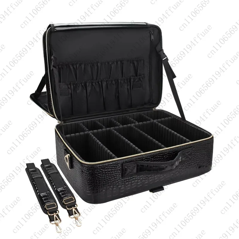 

Travel Makeup Case Extra Large Professional Travel Cosmetic Bag PU Leather Makeup Case
