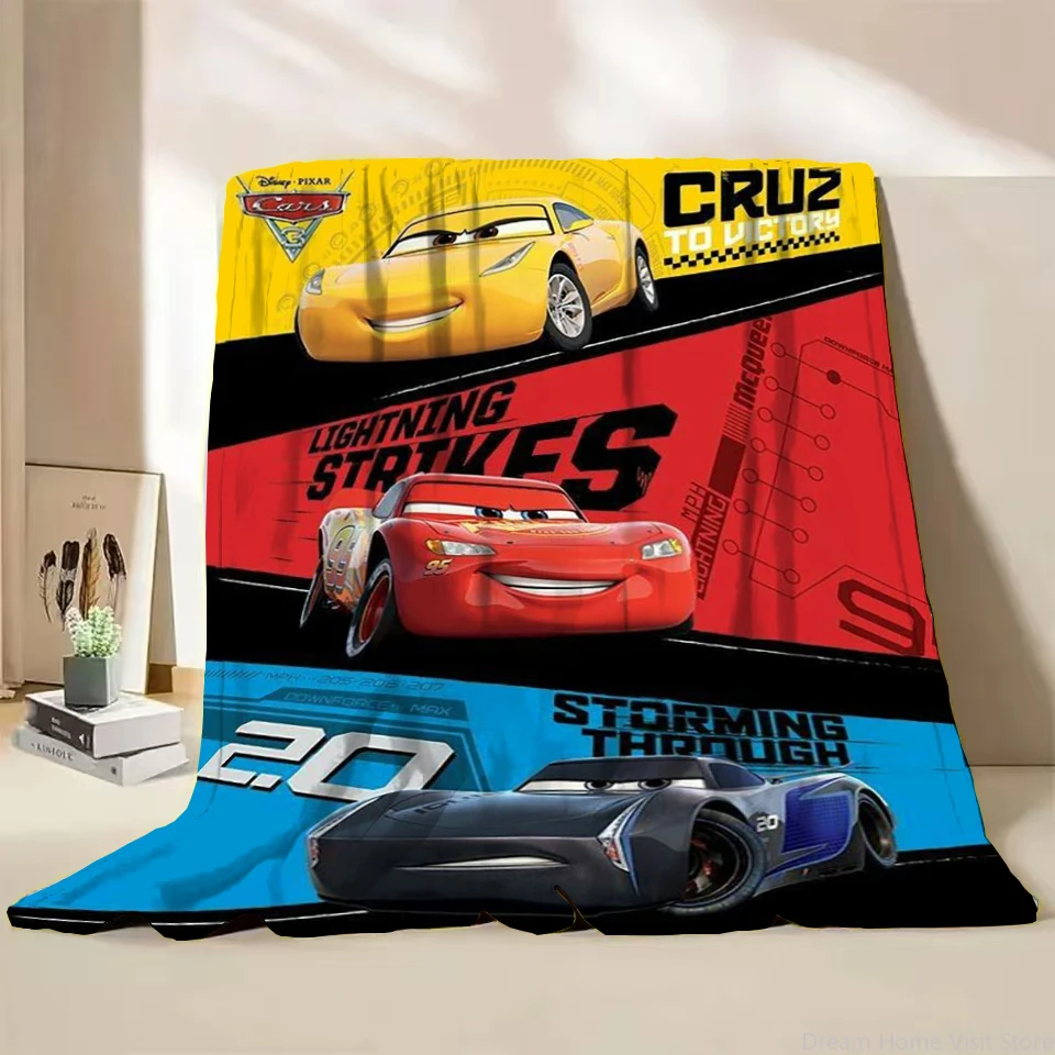 

Disney Cars Lightning Mcqueen Flannel Throw Blanket for Bed Sofa Home Bedroom Office Travel Children's Cover Blankets Warm Gifts