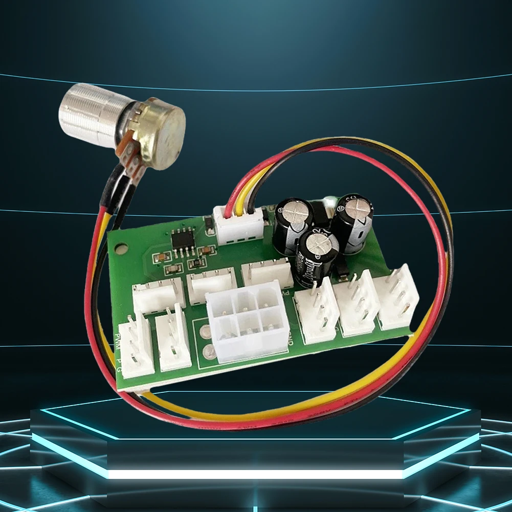 DC12V Fan Speed Controller 3/4-Wire PWM Fan Speed Control Module 8-Way High Power Standby 0.015A 25khz for PC CPU Fan