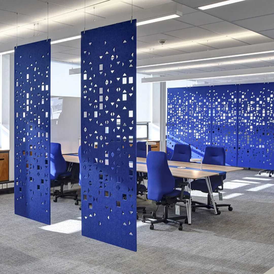 Soundproof Acoustic Divider Partition Hollowed Polyester PET Felt Screen Indoor Acoustic Wall Panels