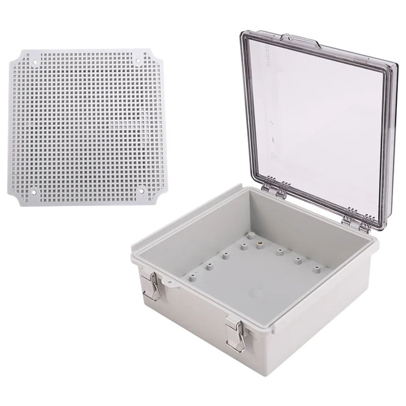 صندوق توصيل كهربائي شفاف صندوق توصيل بلاستيكي خارجي صندوق كهربائي مقاوم للطقس 210*210*100 مللي متر