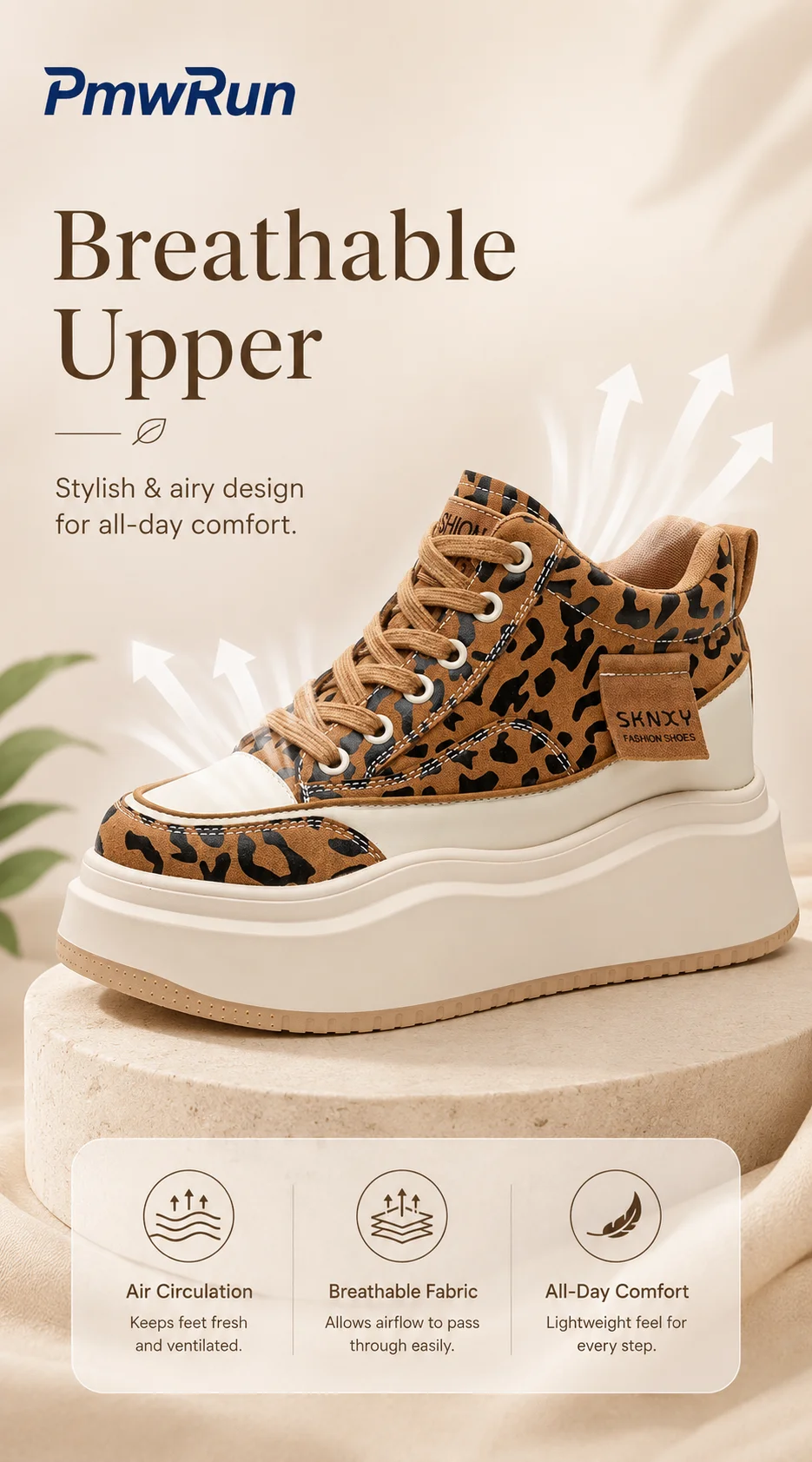 Trendige Mode-Leopardenstiefel für Damen PU-Leder Wasserdichte Herbststiefel für Frauen Höhenerhöhende Streetwear Damenstiefel – Detail 9