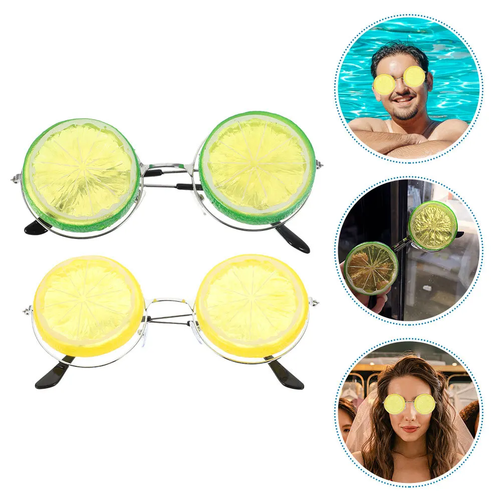 

2Pcs Lemon Shaped Glasses Fun Summer Party Eyewear for Adults Beach Themed Events Creative Prop Accessories Decorative Fruit