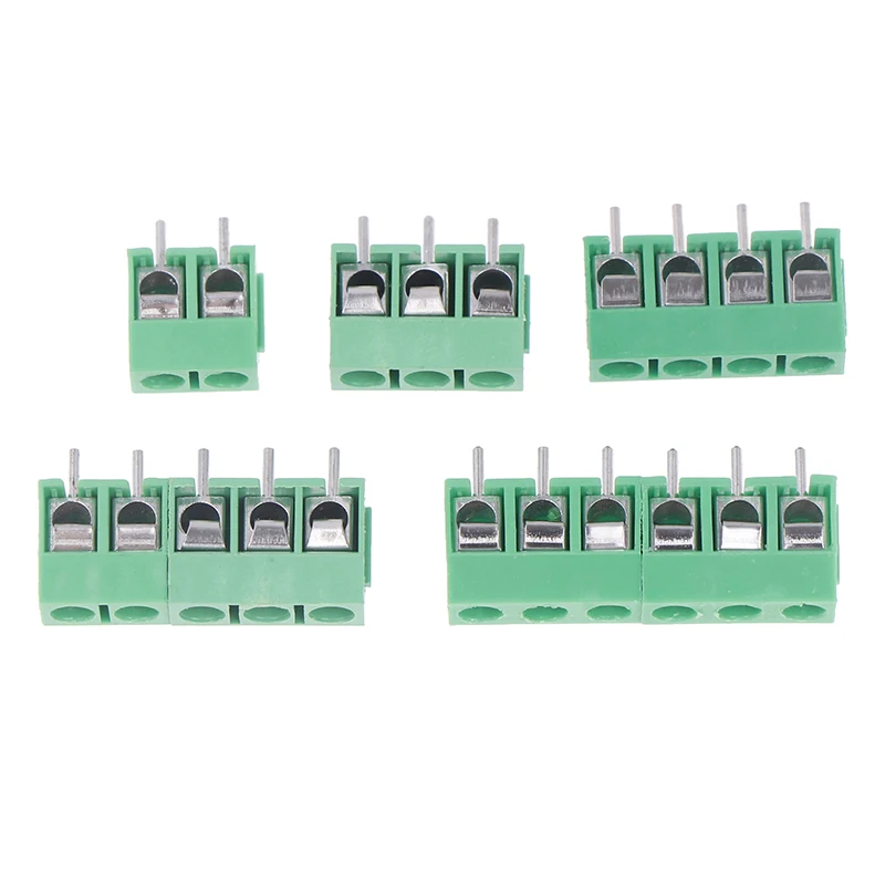 10Pcs PCB Terminal Block Connector Pitch 5.0MM KF301 Straight Pin 2/3/4/5/6P Screw PCB Terminal Blocks Connector Assortment Kit