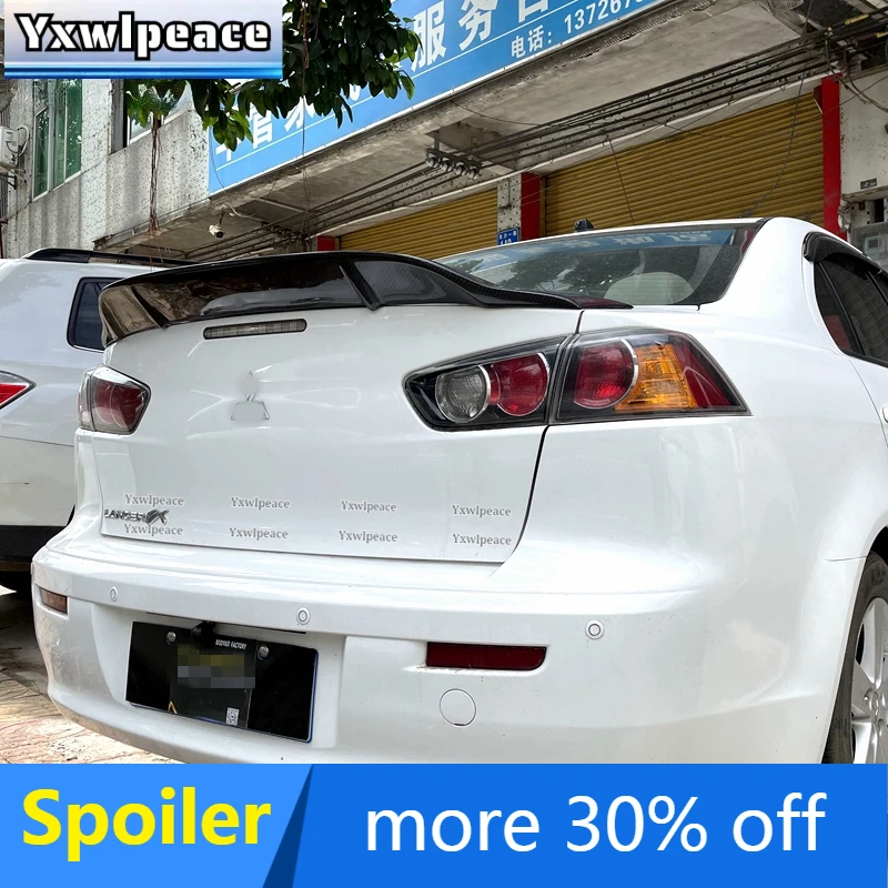 

R Style Real Carbon Fiber Rear Trunk Lip Spoiler Body Kit Accessories For Mitsubishi Lancer EX Evo 2008-2015