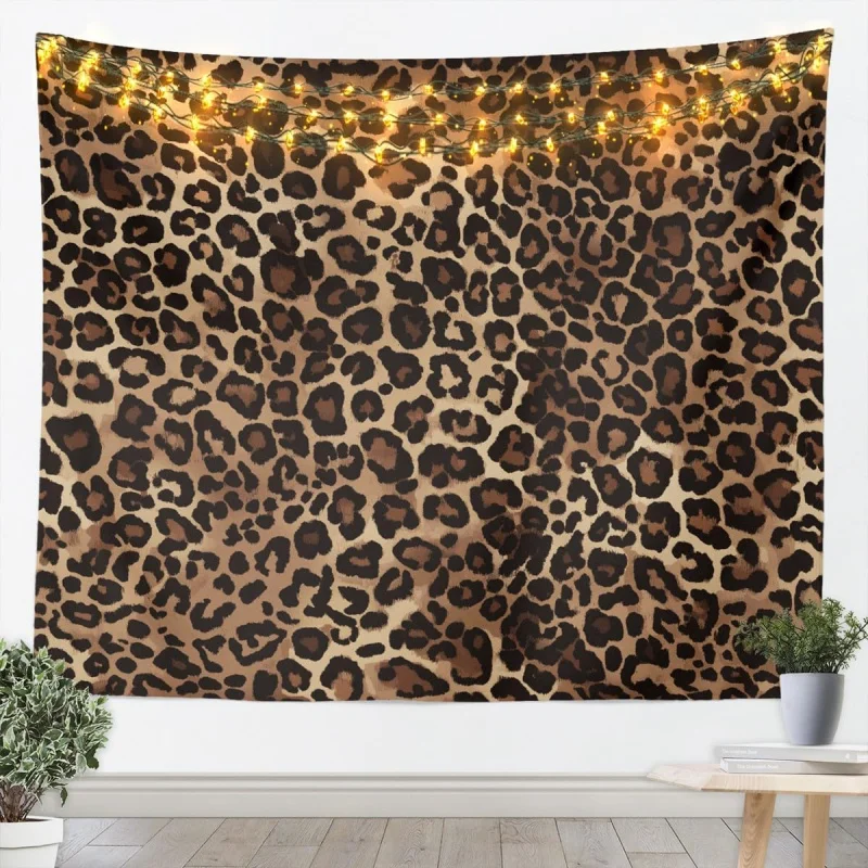 VIKAMA Tapiz con estampado de leopardo, tapiz geométrico con diseño de guepardo para colgar en la pared, tapiz decorativo para dormitorio y sala de estar