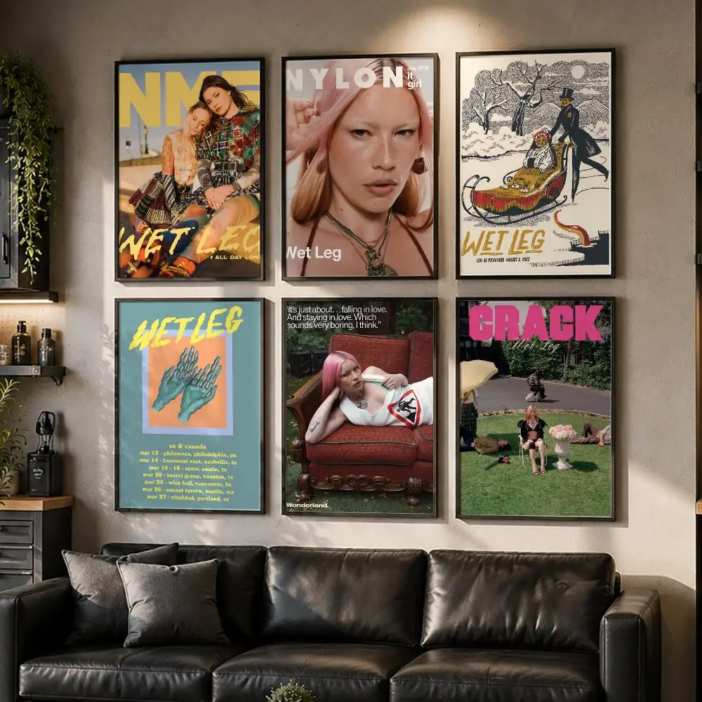 W-Wet Leg Rock Band Cool Poster HD Home Wall Stickers House Hallway Living Room Bedroom Bar Office Decor Art Prints