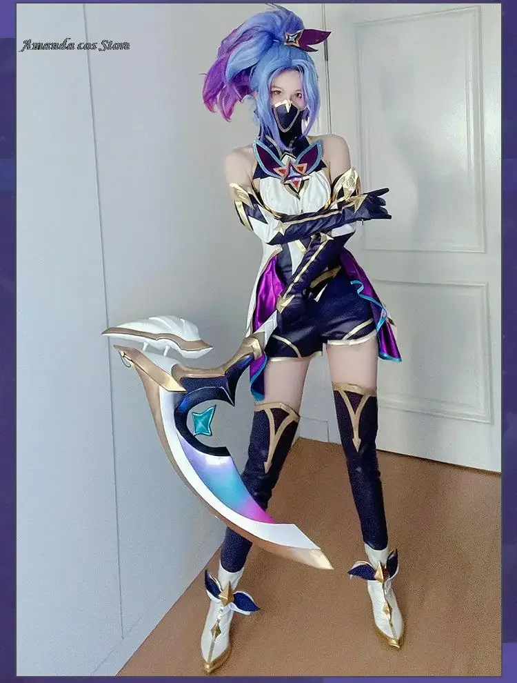 

In Stock Star Guardian Akali Cosplay Game League of Legends/LOL SG Akali Cosplay Halloween Costume K/DA Ahri/Kaisa/Xayah