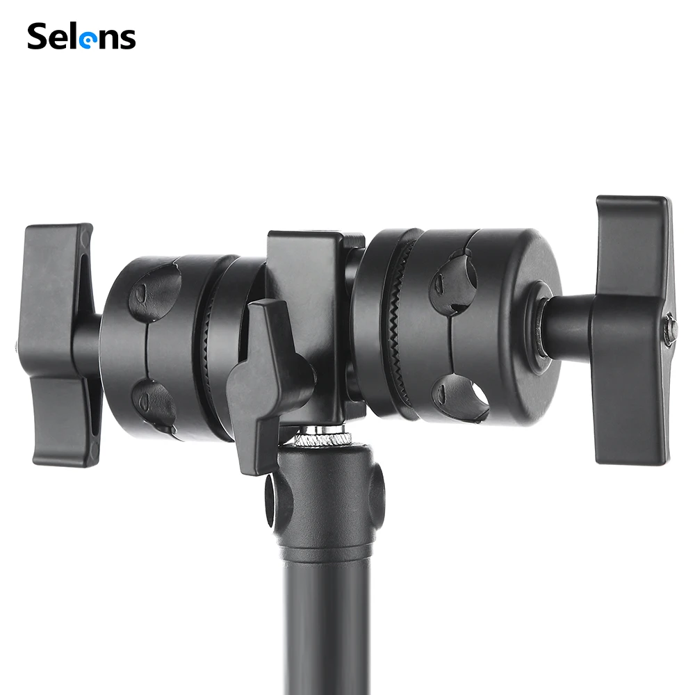 Selens 2-in-1 Swivel Grip Head Clamp Heavy Duty Mounting Adapter Holder for C-Stand Light Stand Boom Arm Reflector Photo Studio