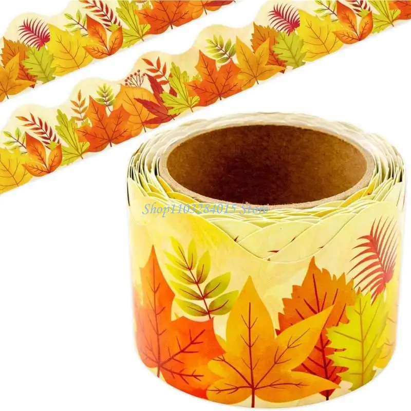 R6FF 10m Maple Bulletin Board Border Autumn Border Trim for Poster Boards