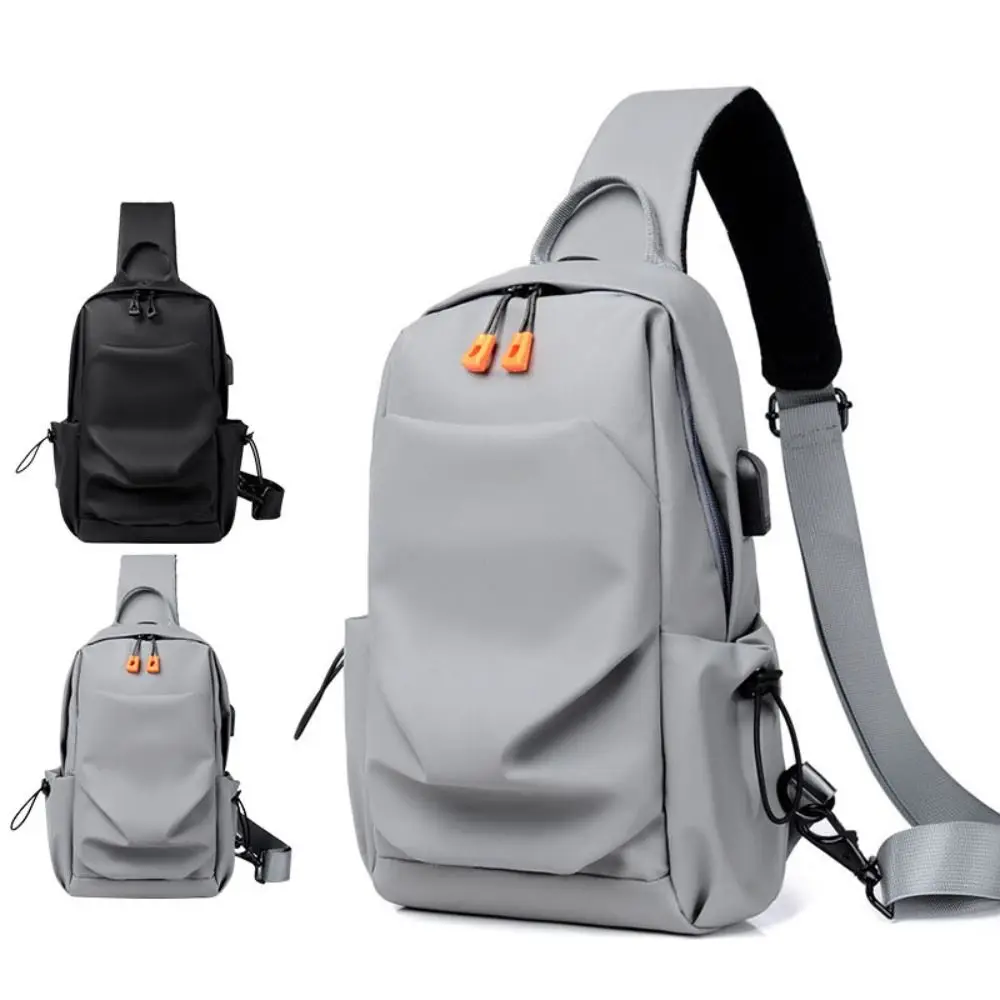 

Breathable Men's Chest Bag Usb Charged Multi Functional Outdoor Shoulder Bag Adjustable Strap Large Capacity Sports Sling Bag