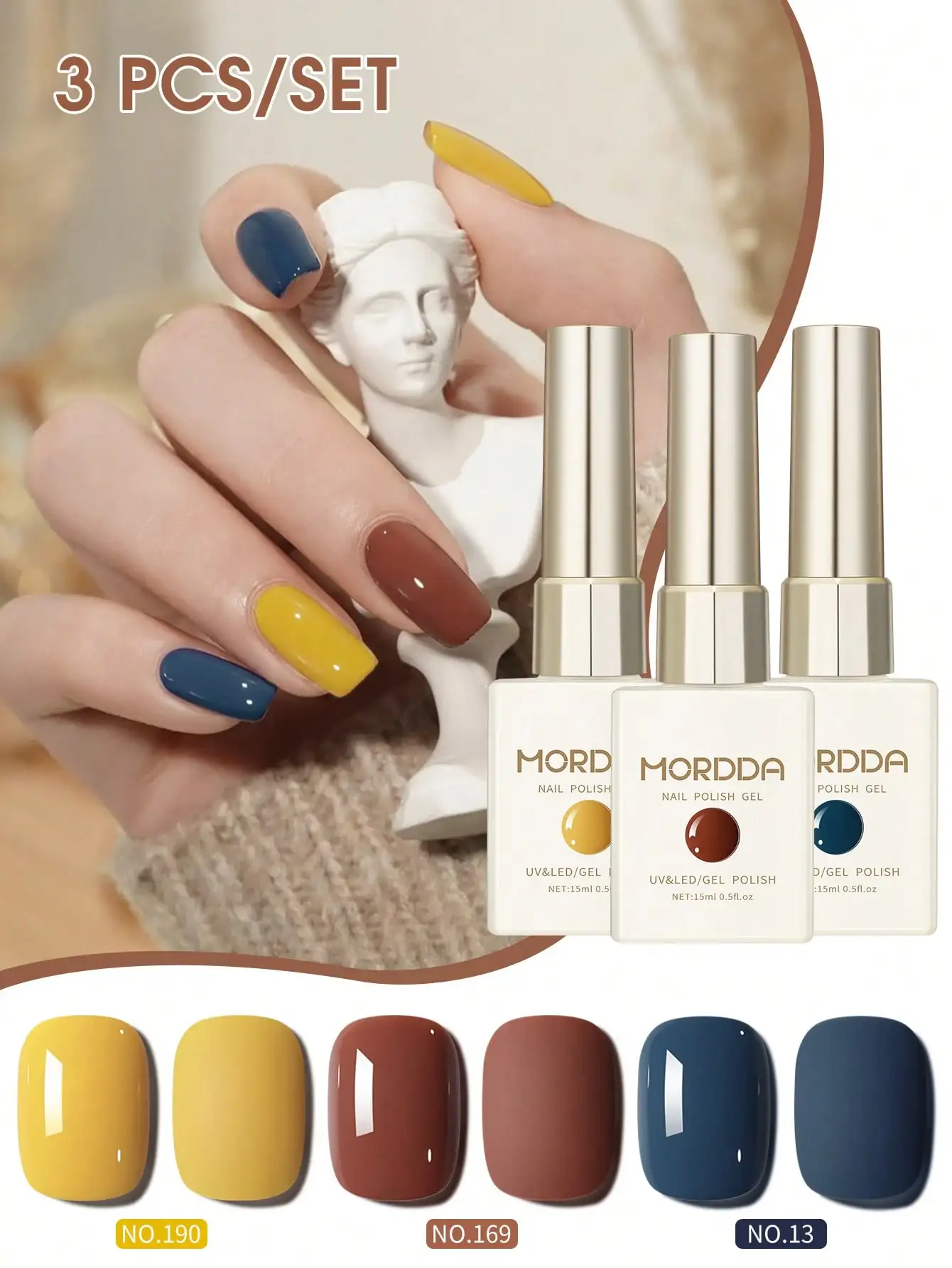 

3pcs 15ml Nail Glue New High Saturation Color Gel Strong & Long-lasting Nail Gel for Salon Nail DIY Manicure