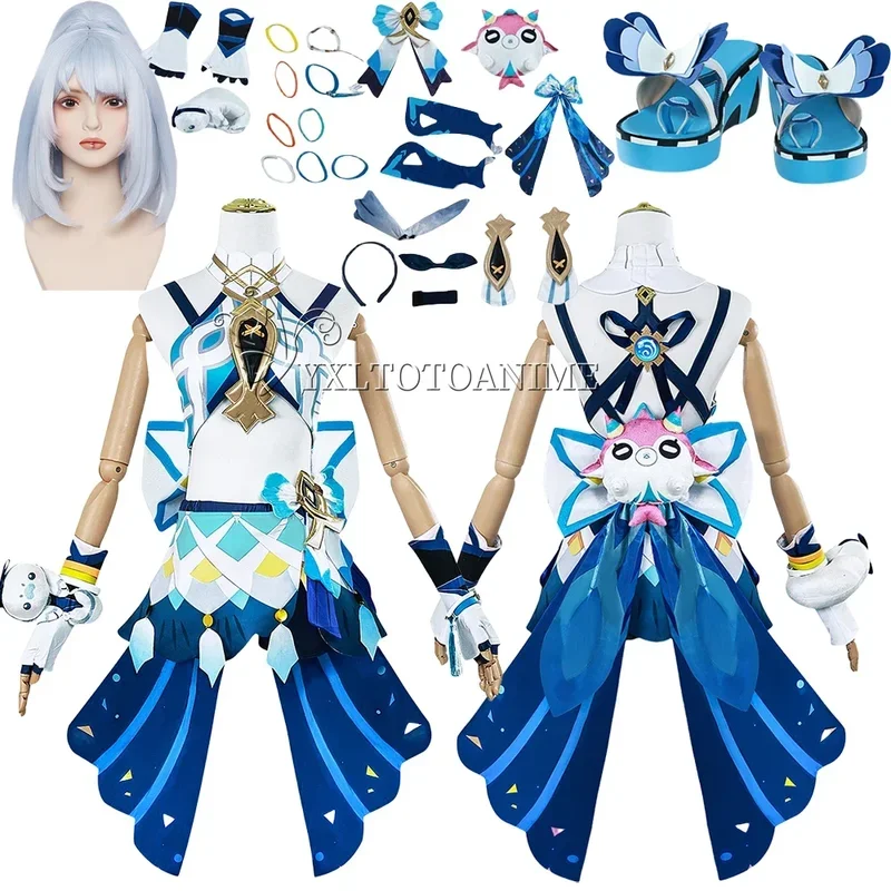 Mualani Cosplay Game Genshinimpact Mualani Cosplay Costume Dress Wig Anime Role Play Carnival Party Suits shoes