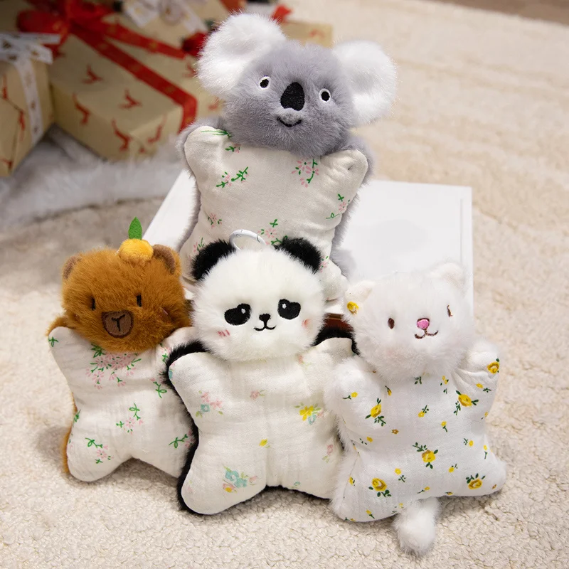 Cute Perfumed Plush Keychains Kawaii Stuffed Doll Bag Pendant Decoration Rabbit Panda Capybara Backpack Hanging New Year Gift