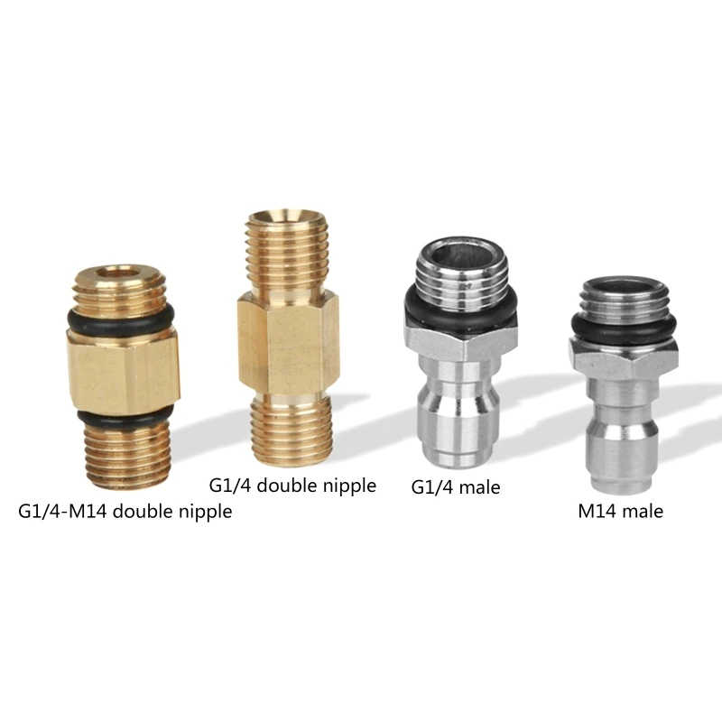 Pressure Washer Adapter Quick Disconnect M22 to 3/8 Inch Quick G1/4-M14 Double Nipple G1/4 Double Nipple Dropship