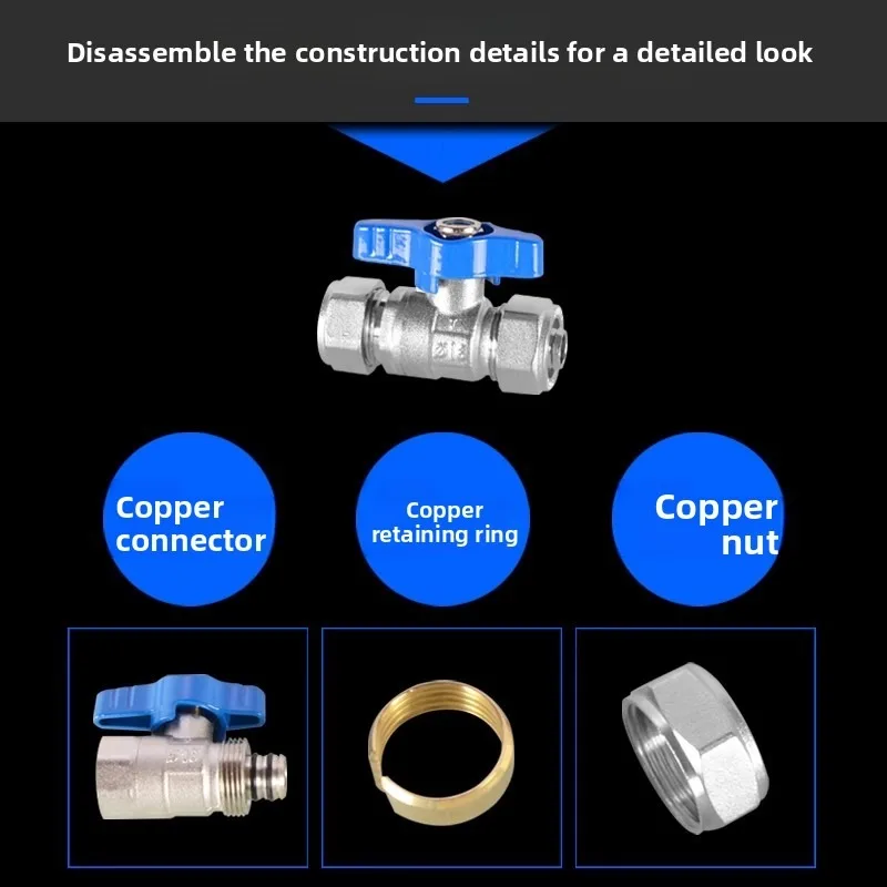 1216/1418/2025/2632 الألومنيوم البلاستيك الأنابيب الكرة صمام التبديل 4/6 نقاط سخان المياه بالطاقة الشمسية انبوب ماء صمام النحاس