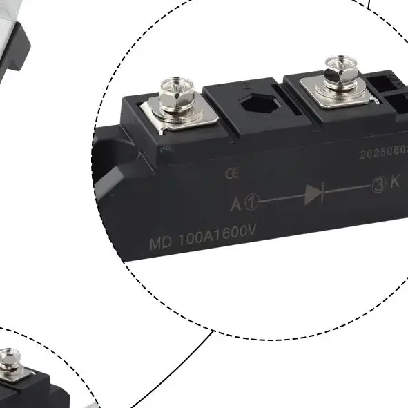 100A 1600V Solar Diode Rectifier MD100A With Heat Sink For PV System Panel Array And Industrial Power Supply Component