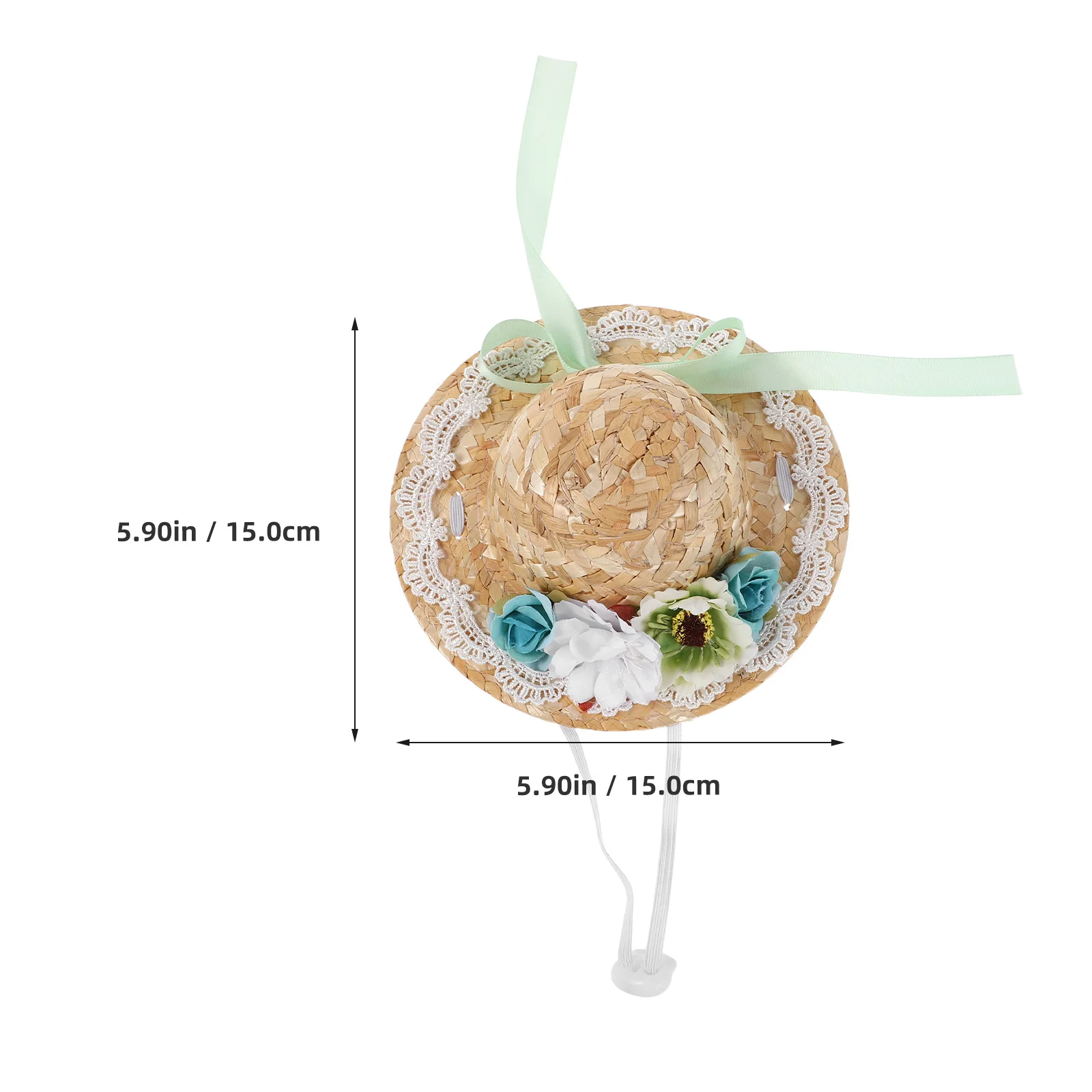 Mini chapeau de paille micro-paysage, design tressé, idéal pour les présentations d'artisanat, accessoires de bricolage, ornement élégant et miniature