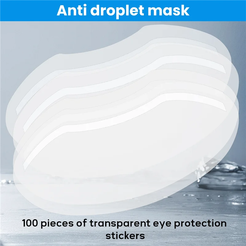 M04K 100 قطعة من قناع درع رذاذ الشعر البلاستيكي الشفاف، قناع حماية الوجه لصالونات التجميل وقص الشعر وحماية الوجه