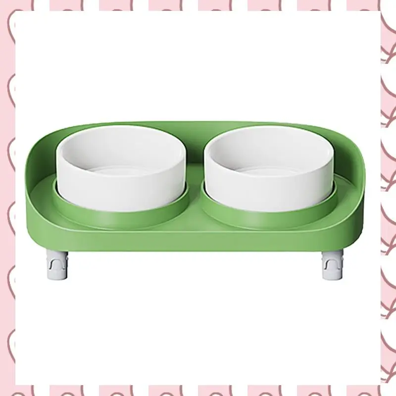 

HHTL Tilted Elevated Bowl Tall Cat Dishes Ergonomic Stress-Free Pet Feeder Dish Raised Cat Bowls With Non Slip Stand
