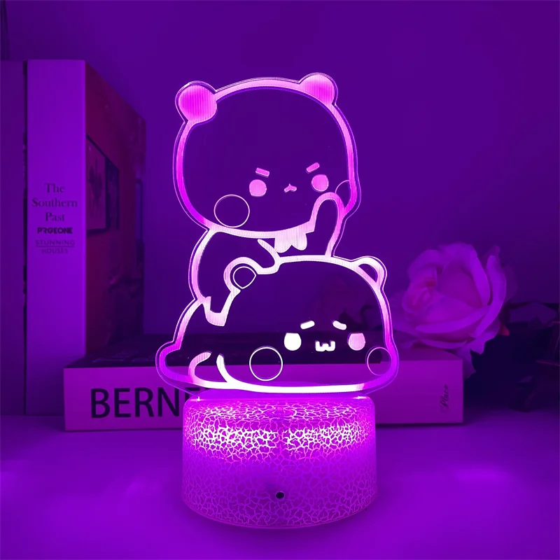 Bubu Dudu Led Night Light telecomando Bear Panda figure lampada USB 16 colori regolabile Cartoon Nightlight Gif decorativo per la casa