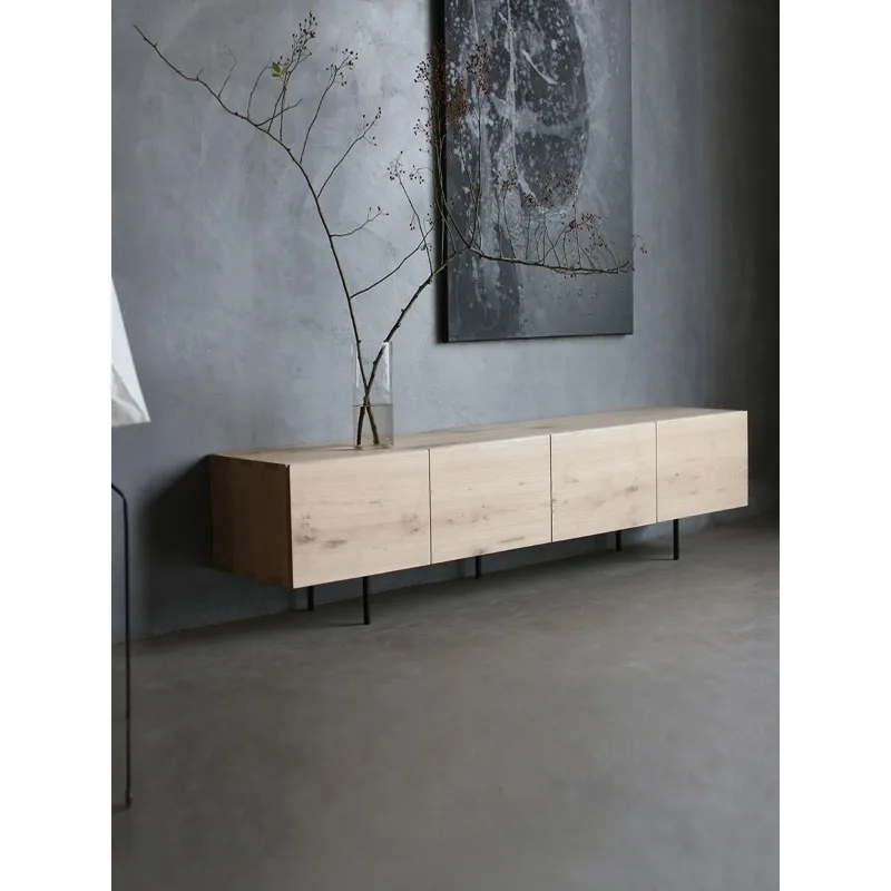 Wabi Sandy Modern Simple Japanese Furniture Log White Oak TV Cabinet