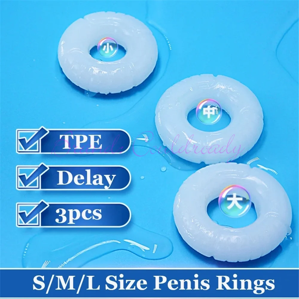 Durable Silicone Cock Rings For Men Penis Delay Ejaculation Lasting Semen Lock Ring Sex Toys Dick Enlargement Adult Male