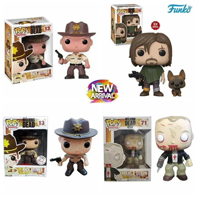 Funko Pop the Walking Dead Amc Rick Grimes 13# Daryl Dixon with Dog 1182# Tyreese DIXON 71# Vinyl Figure Collection Model Toys