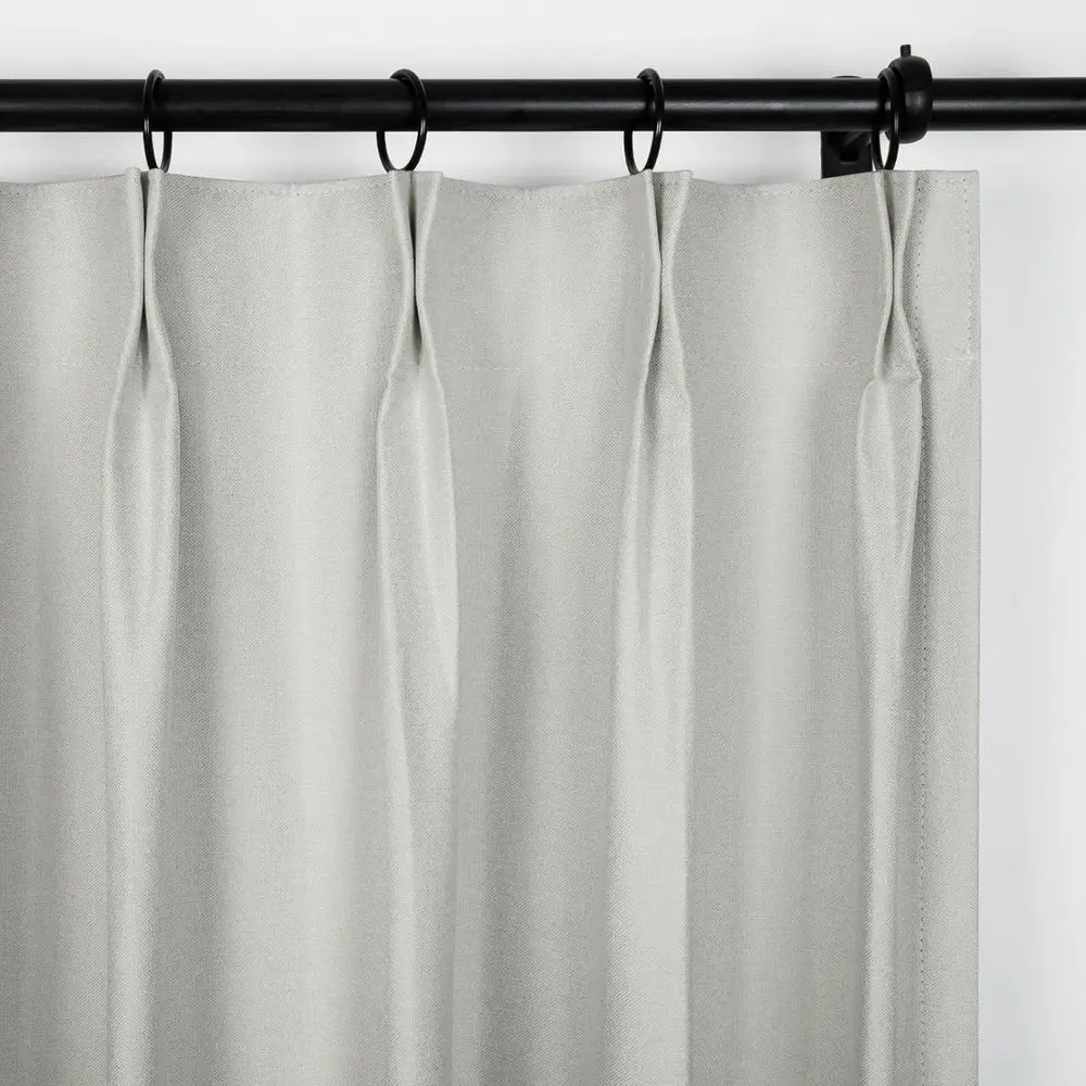 Solid Grey Beige Linen Blackout Curtain, Thermal Insulated, Privacy, Pinch Pleat, 50x102, 1 Panel for Bedroom/Living Room