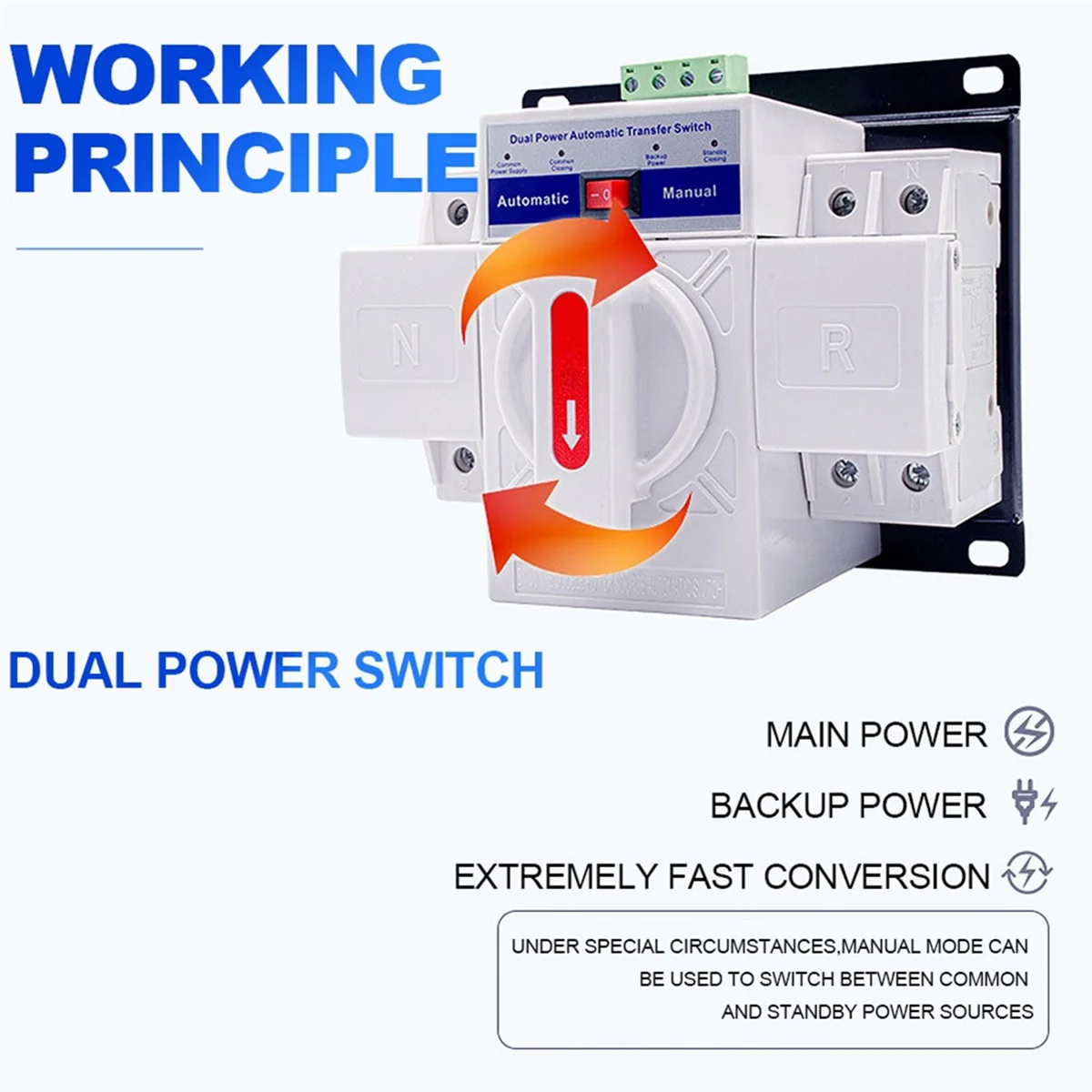 ABNJ LYQ1-63/2P AC230V Micro-Type Updated Version Circuit Breaker Dual Power Automatic Auto Transfer Switch Safe and Reliable