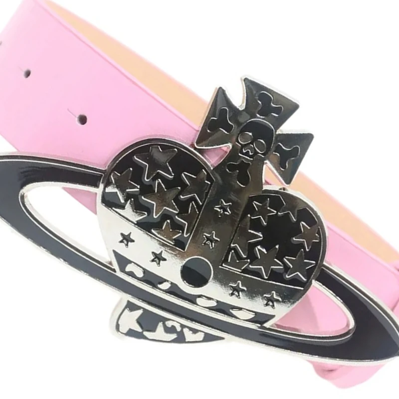 Metal Heart Buckle Belt for Women Cool Subcultures Waist Belt for Teens Girl PU Leather Women Belt Fashion Shorts Belt