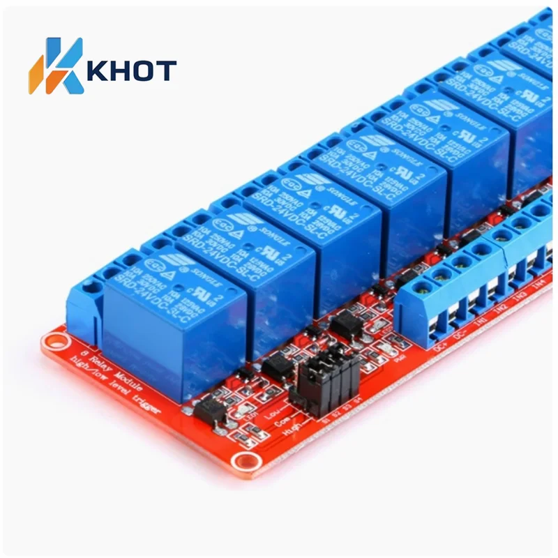 1/2/4 channels 5V1V24V relay module optocoupler isolation high and low level triggering