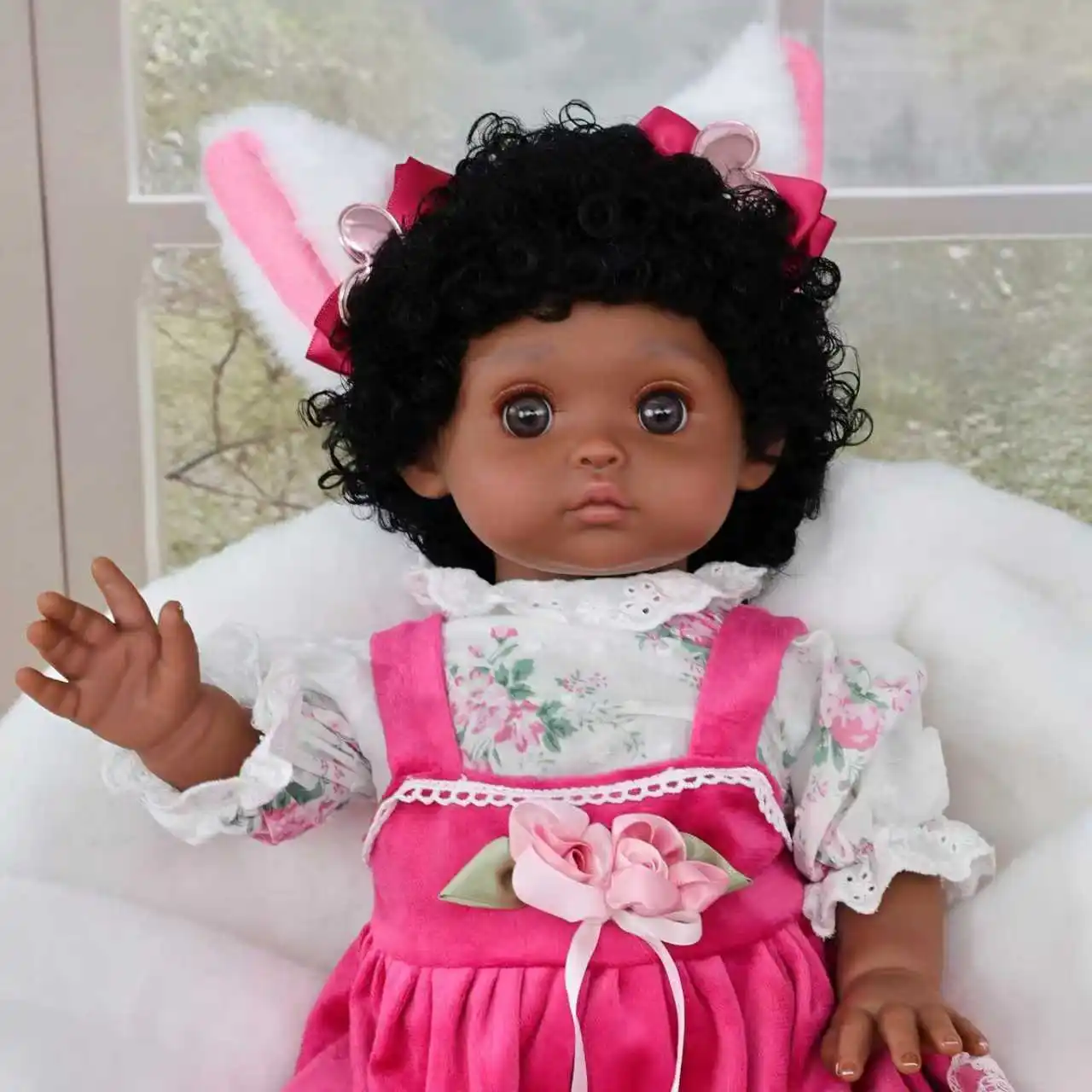 

Cloveray Original 20inch Realistic Rebirth Doll Full Body Vinyl Doll Black Skin Lifelike Doll High Quality Handmade Toy Kid Gift