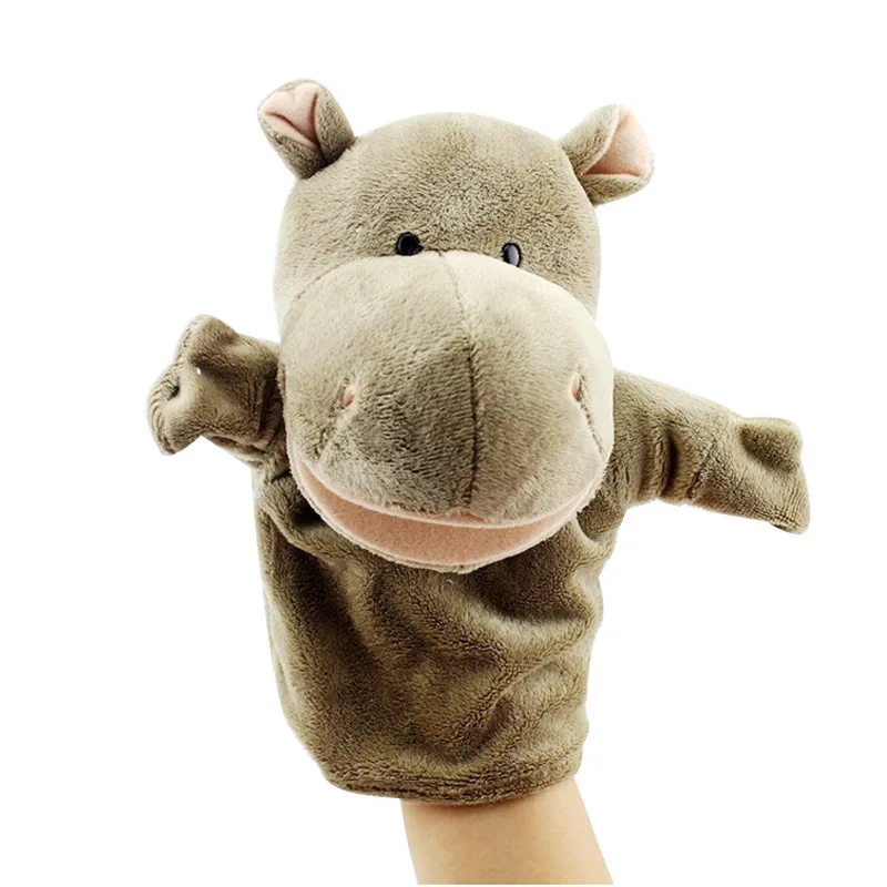 สัตว์หุ่นนิ้วมือตุ๊กตาPlush Hand Finger Storyหุ่นKawaiiตุ๊กตาของเล่นแบบโต้ตอบสิงโตช้างกระต่ายลิงของขวัญ