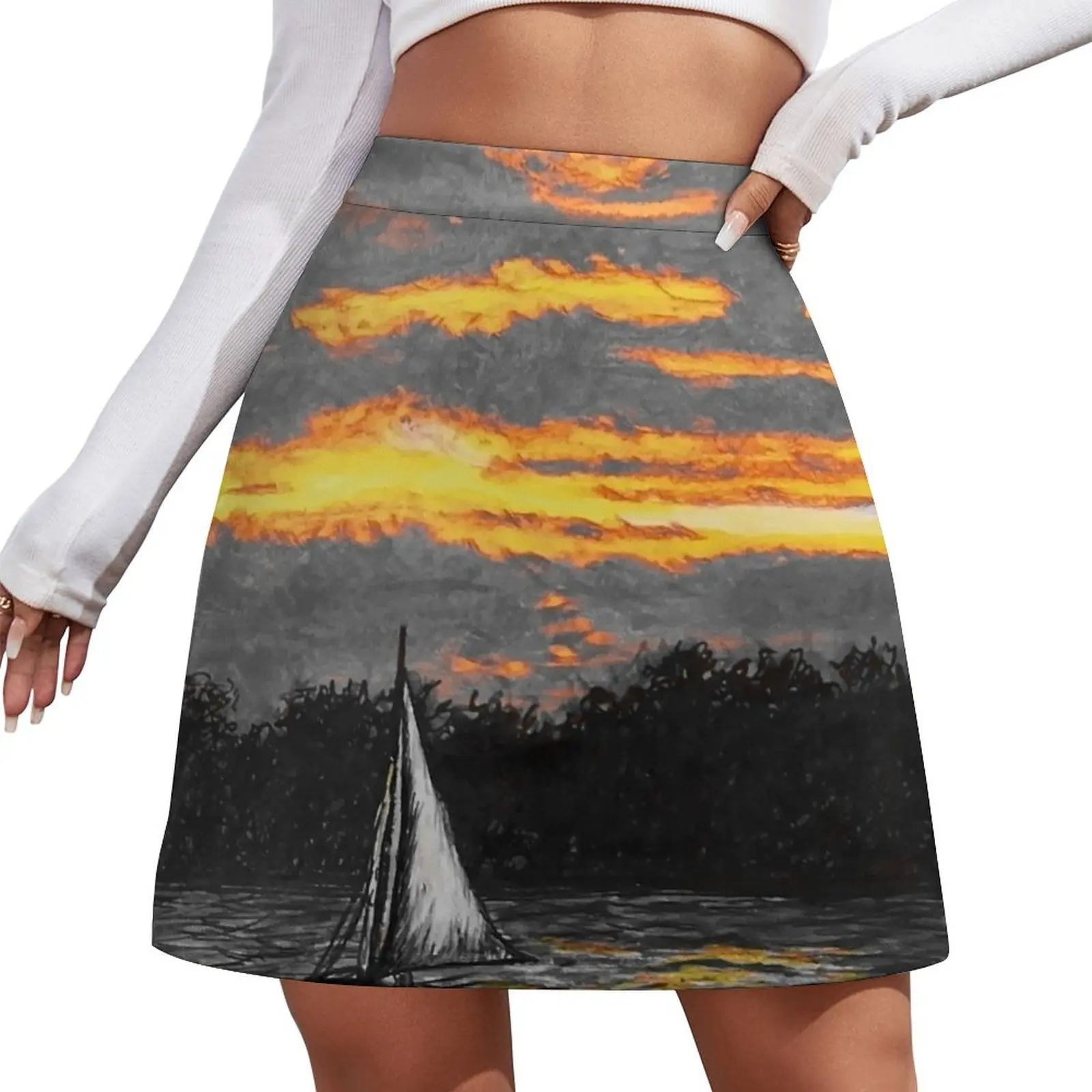 

Little boat in black Mini Skirt womans clothing chic and elegant woman skirt Short women′s skirts