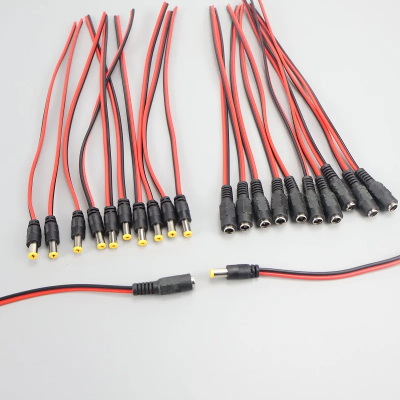10/20/50 Stück 5,5x2,1mm DC-Stromanschlusskabel 20CM Stecker-Buchse-Kabel für 12V CCTV-Kamera LED-Lichtstreifen Stromversorgung