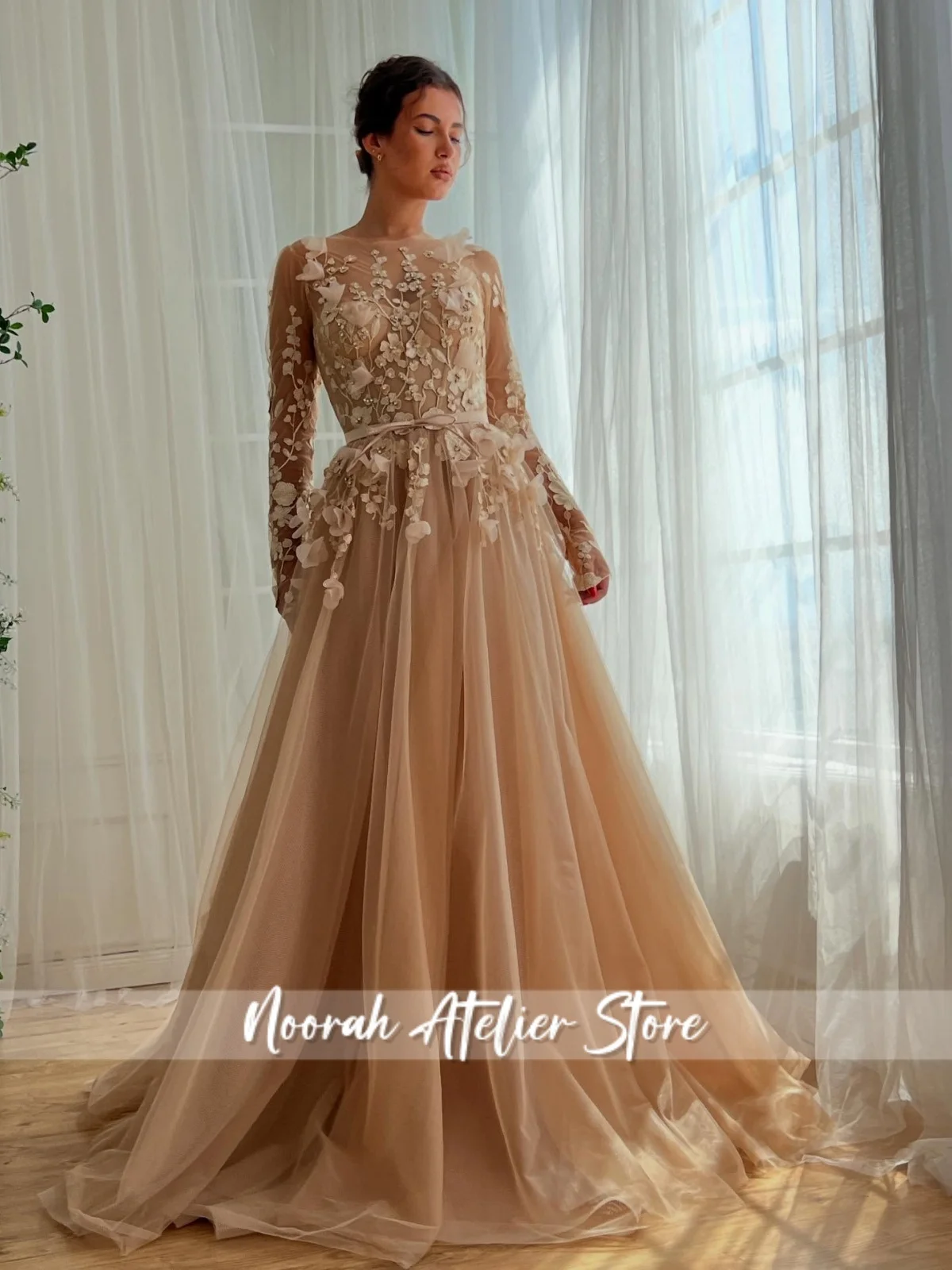 Neue elegante Applikationen mit langen Ärmeln, luxuriöse Damen-Abendkleider 2025, Dubai Aline Celebrity Dress, Abendkleid, individuell gestaltet