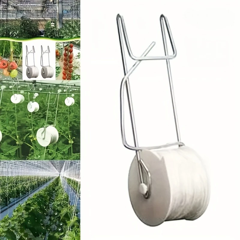 1/6PCS Garden Plant Roller Hooks Tomato Support Hooks Kits Support String Rope For Tomatoes Eggplants Watermelons Peppers
