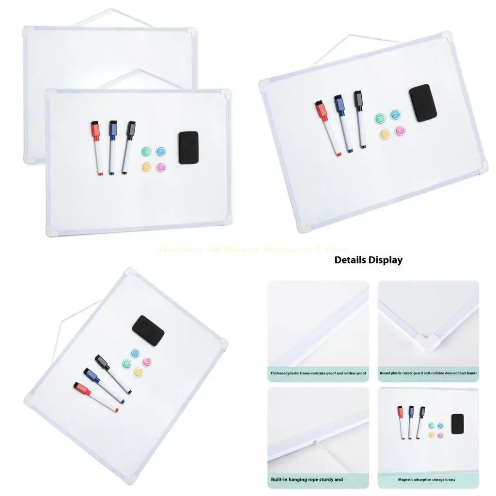 لوحة حائط مغناطيسية مزخرفة أنيقة، وجه مزدوج قابل للمسح جزئيًا لتسجيل الصور والتذكيرات #1