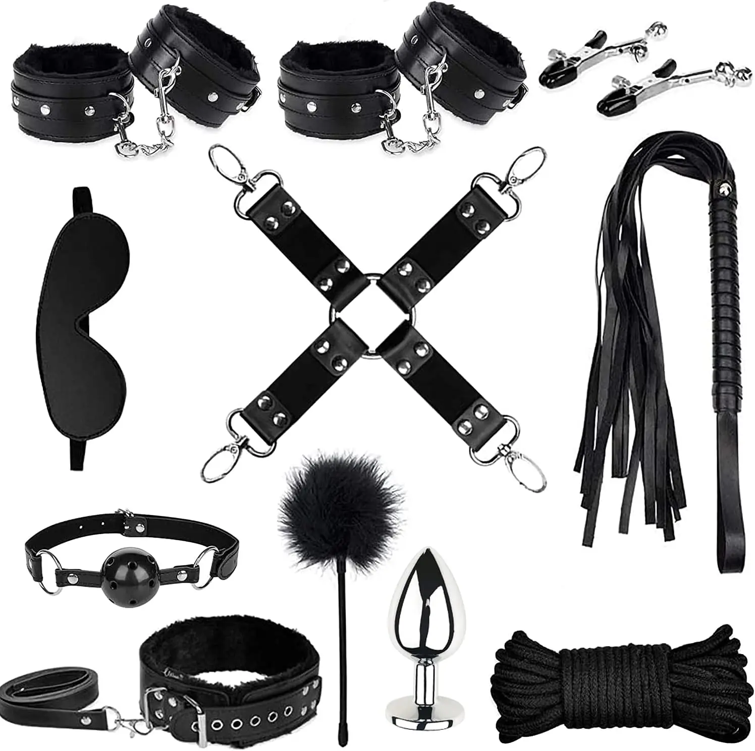 

Sex Bondage Restraint Set, 11PCS BDSM Bed Bondage Kit with Restraints, Fetish Bed Restraint Sets Erotic Sex Toy