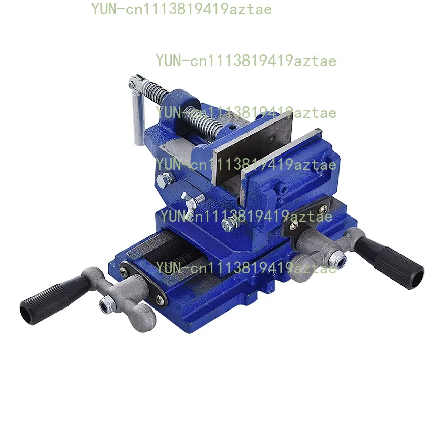 Two-Way Movement Bench Drill Operating Platform Flat Tongs Precision Bench Vise Clamp Tool Heavy Duty Cast Iron Plain Vice